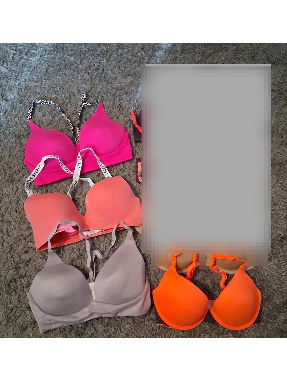 Lot Of 4 Victoria's Secret Bras Vintage 2014 2015 32D Push Up Plunge Multicolor